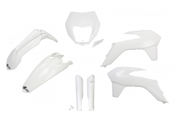 Full Plastic Kit white for Ktm EXC 125 - EXC 200 - EXC 250 - EXC-F 250 - EXC 300 - EXC-F 350 - EXC-F 450 - EXC-F 500 - XC-W ...